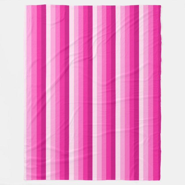 Warme rosa Schattenstreifen Fleecedecke (Vorderseite)