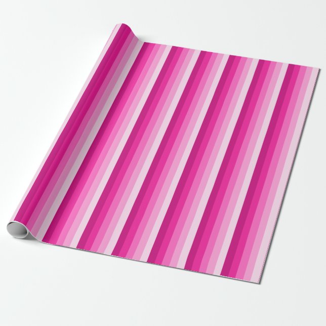 Warme rosa Schattenstreifen Geschenkpapier (Ungerollt)