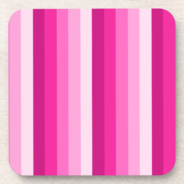 Warme rosa Schattenstreifen Getränkeuntersetzer (Vorderseite)