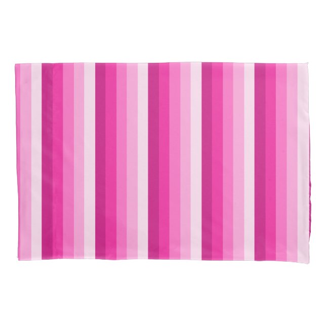 Warme rosa Schattenstreifen Kissenbezug (Vorderseite)
