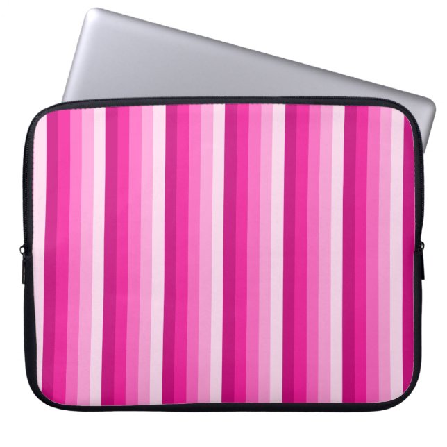 Warme rosa Schattenstreifen Laptopschutzhülle (Vorderseite)