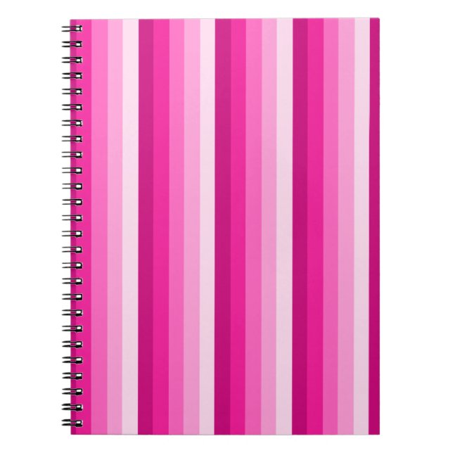 Warme rosa Schattenstreifen Notizblock (Vorderseite)