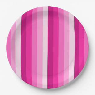 Warme rosa Schattenstreifen Pappteller
