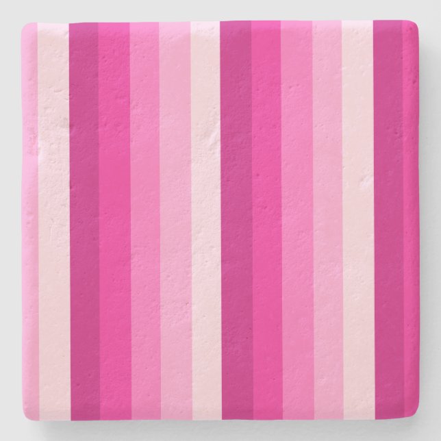 Warme rosa Schattenstreifen Steinuntersetzer (Vorderseite)