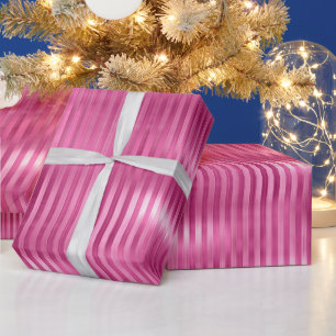 Warme rosa Streifen Geschenkpapier