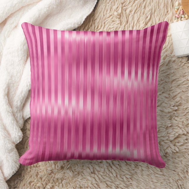 Warme rosa Streifen Kissen (Decke)