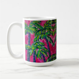 Warme rosa tropische Palmen Kaffeetasse