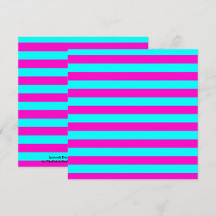 Warme rosa und blaue türkisfarbene Streifen Karte