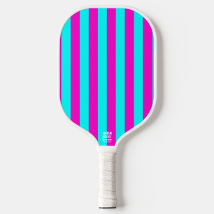 Warme rosa und blaue türkisfarbene Streifen Pickleball Schläger