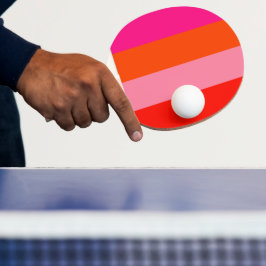 Warme rosa und helle Orangen Streifen Tischtennis Schläger