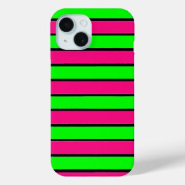 Warme Rosa und kalkgrüne Streifen Case-Mate iPhone Hülle