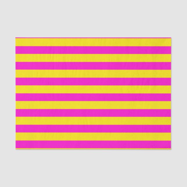 Warme rosa und kanarisch-gelbe Streifen Seidenpapier (Vorderseite)