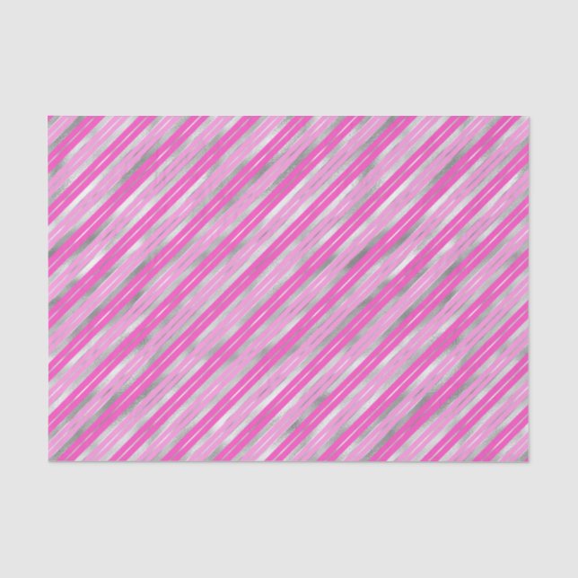 Warme Rosa und Silberstreifen Seidenpapier (Vorderseite)