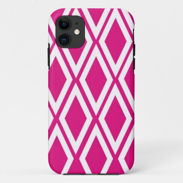 Warme rosa und weiße Diamanten Case-Mate iPhone Hülle (Rückseite)