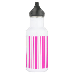Warme, rosa und weiße Streifen aus Süßigkeiten Edelstahlflasche