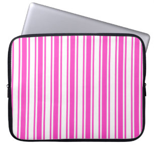 Warme, rosa und weiße Streifen aus Süßigkeiten Laptopschutzhülle