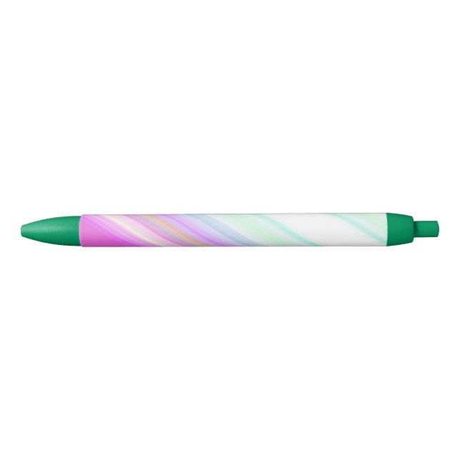 Warme, rosa und weiße Streifen Kugelschreiber (Vorderseite)