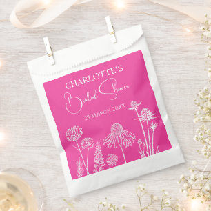 Warme rosa Wildblumen gezeichnet Geschenktütchen
