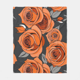 Warme Rostorange Rosen Fleecedecke