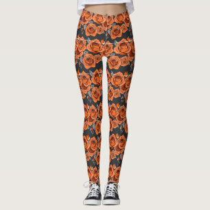 Warme rostorange Rosen Leggings