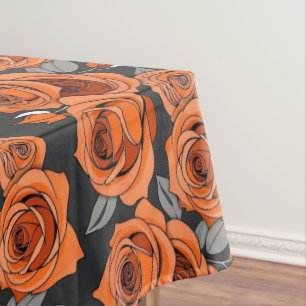 Warme Rostorange Rosen Tischdecke