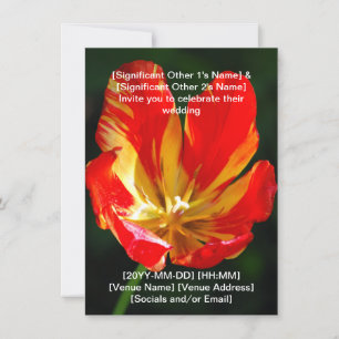 Warme rote orange Tulpen-Hochzeitseinladung Einladung