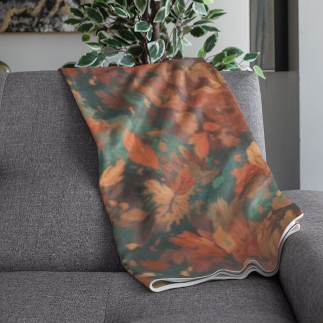 Warme rustikale Blätter - Boho Ästhetik Fleecedecke (Von Creator hochgeladen)