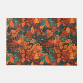Warme rustikale Blätter - Boho Ästhetik Fußmatte