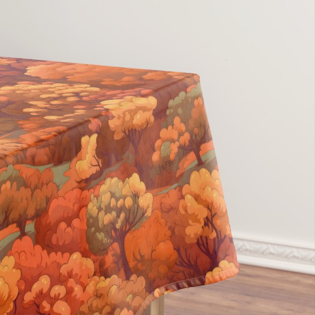 wärme Rustikale Wasserfarbenfallen Bäume | Boho Ae Tischdecke (Beispiel)