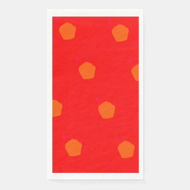 Warme schattige Polka Punkte Papier Napkin Serviette (Vorderseite)