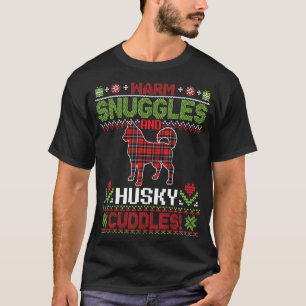 Warme Schnecken und Husky Dog Cuddles Merry Christ T-Shirt