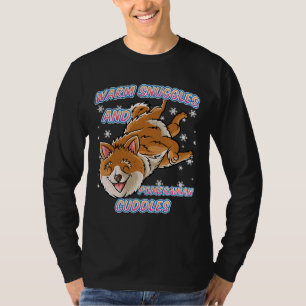 Warme Schnecken und Spitz Cuddles Dog Weihnachten T-Shirt