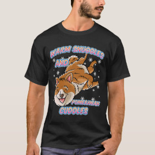 Warme Schnecken und Spitz Cuddles Dog Weihnachten T-Shirt