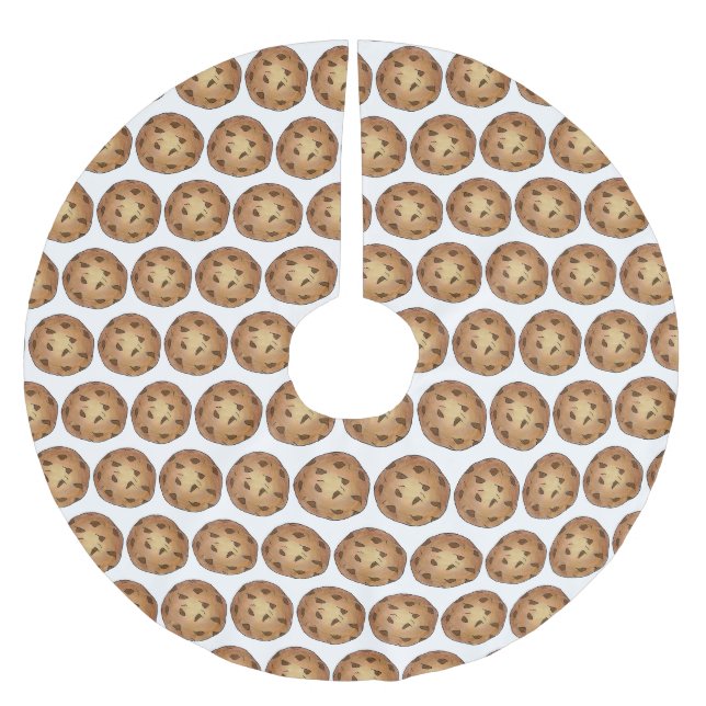 Warme Schokolade Chip Cookies Snack Food Bäckerei Polyester Weihnachtsbaumdecke (Vorderseite)