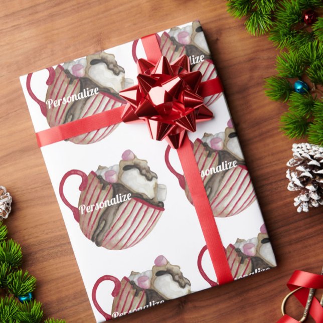 Warme Schokoladenmarshmallow Kakaosundae Geschenkpapier (Von Creator hochgeladen)