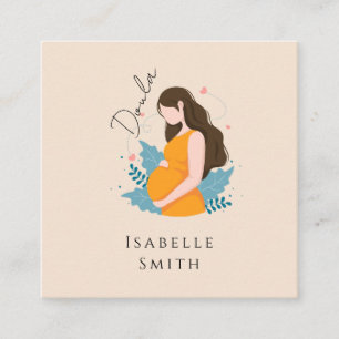 Warme Schwangerenbetreuung Illustration Identity D Quadratische Visitenkarte