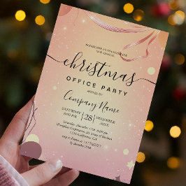 Warme Stimmung und rosa Weihnachtsbüros Party Einladung