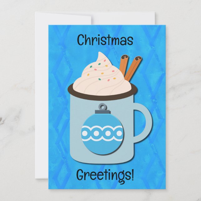 Warme Tasse Weihnachten Grüße flache Weihnachtskar (Vorderseite)
