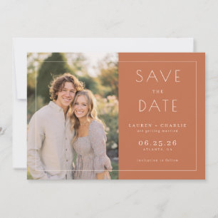 Warme Terrakotta Minimalistische Fotografie Save The Date