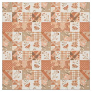 Warme Terrakotta-Patchwork-Herbst-Altweiber-Sommer Stoff