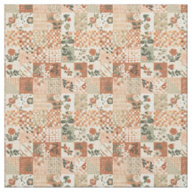 Warme Terrakotta-Pfirsich-Patchworkdecke Herbst