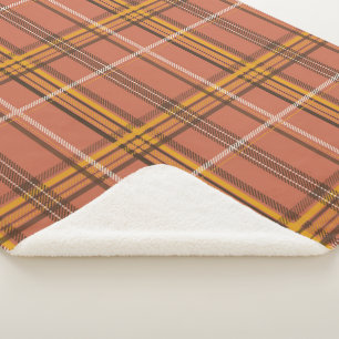 Warme Terrakotta-Senf-Karo-Ästhetik-Sherpa Sherpadecke