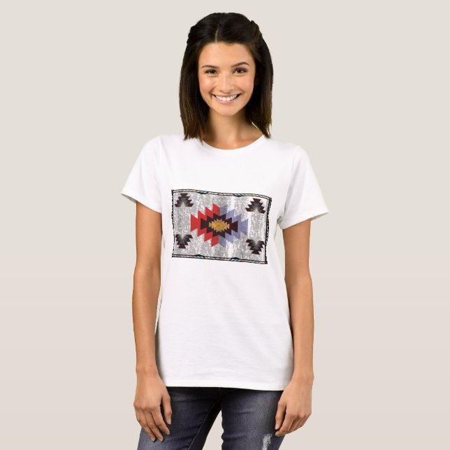 Warme Töne Südwestmuster T-Shirt (Vorne ganz)