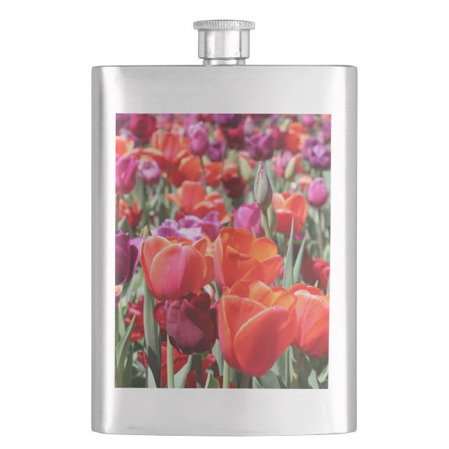 Warme Tulips Flachmann (Vorderseite)