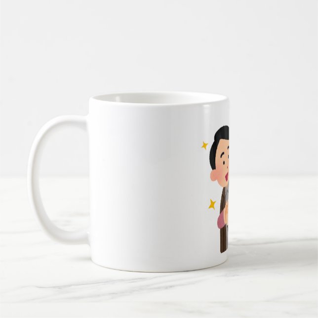 Warme Umarmung und funkelnde Freude Kaffeetasse (Links)