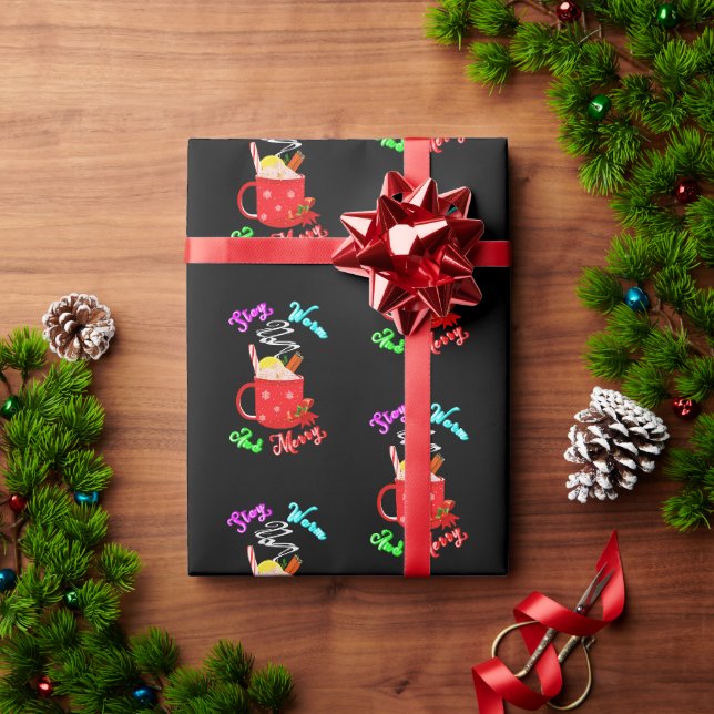 Warme und fröhliche Cinnamon Schneeflocken Weihnac Geschenkpapier (Feiertagsgeschenk)