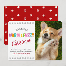 Warme und Fuzzy Pet Weihnachts-Foto Typografie Nie Feiertagskarte