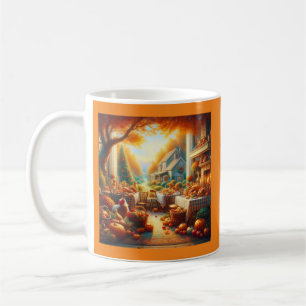 Warme und gemütliche Erntedank-Ansammlung Kaffeetasse