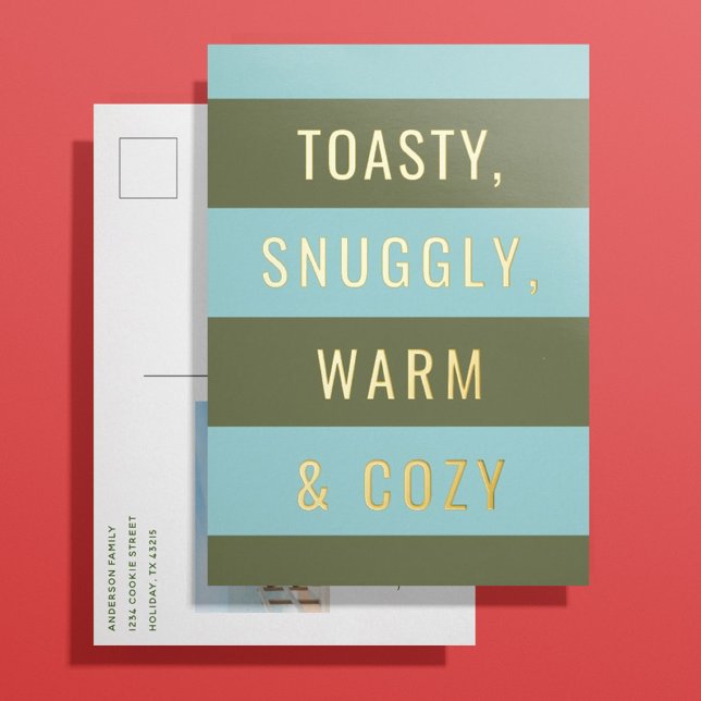 Warme und gemütliche Gold Foil Tour Postkarte (Von Creator hochgeladen)