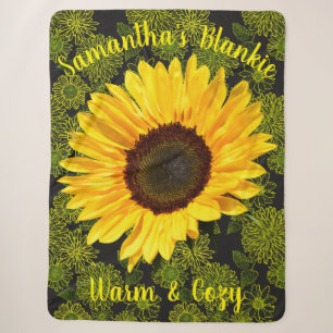 Warme und gemütliche, hellgelbe Sonnenblume Person Sherpadecke